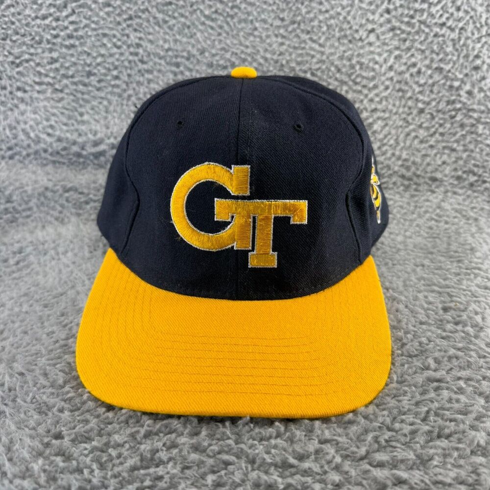 Vintage Georgia Tech Hat Men's 7 1/2 Blue Starter Wool Yellow jackets Fitted